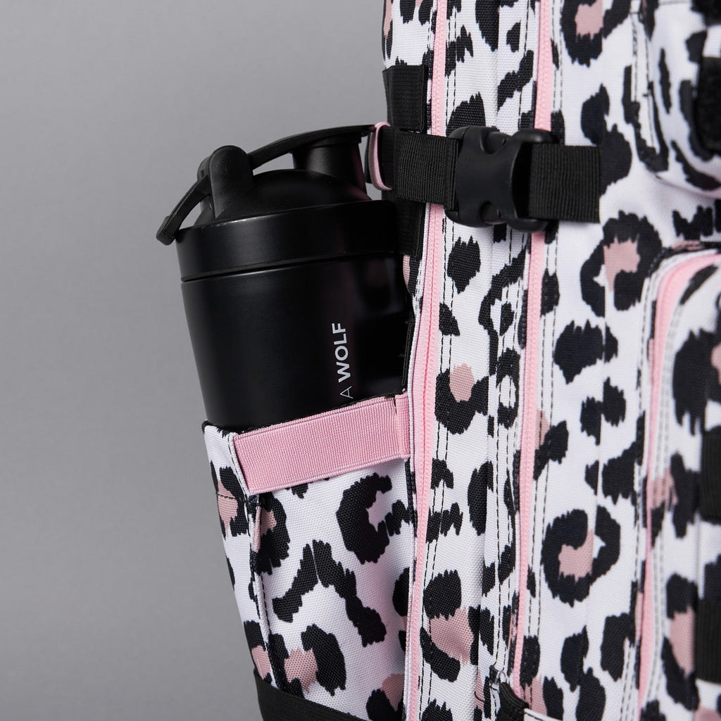 45L Backpack Leopard Pink Zip