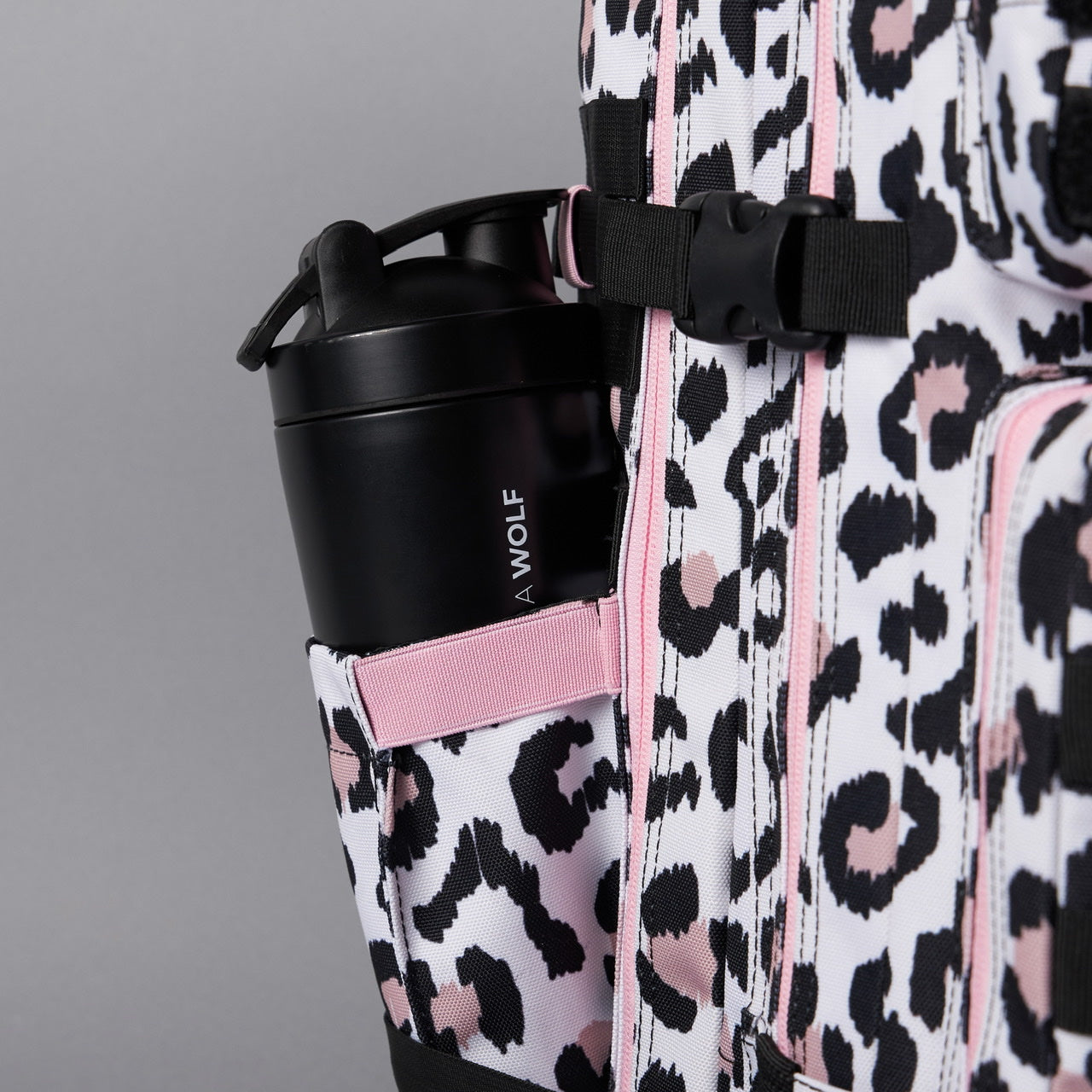 45L Backpack Leopard Pink Zip