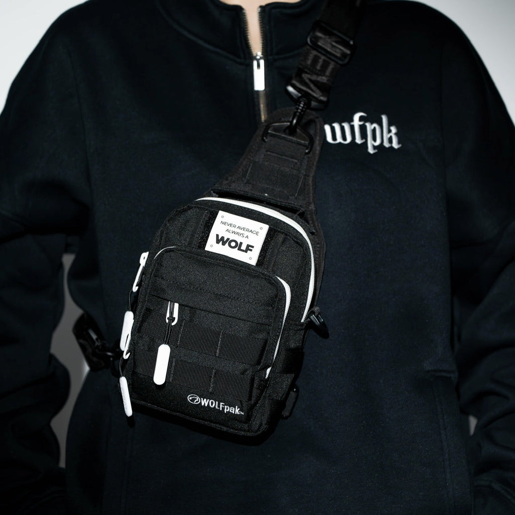 4L Mini Tactical Sling Bag Alpha Black White Accent