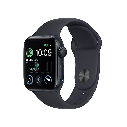 Apple Watch SE 2nd Gen (GPS) 40mm Midnight Aluminum Case with Midnight Sport Band - S/M - MXE73LL/A