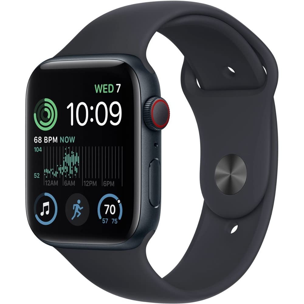 Apple Watch SE 2nd Generation (GPS+Cellular) 40mm Aluminum Case with Midnight Sport Band - S/M