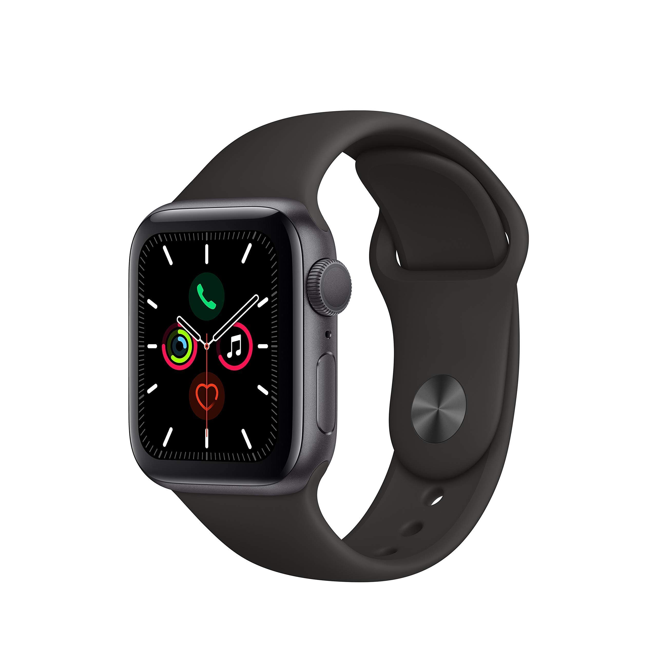 Apple Watch Series 5 44mm Space Gray Aluminum Black Band GPS - MWVF2LL/A