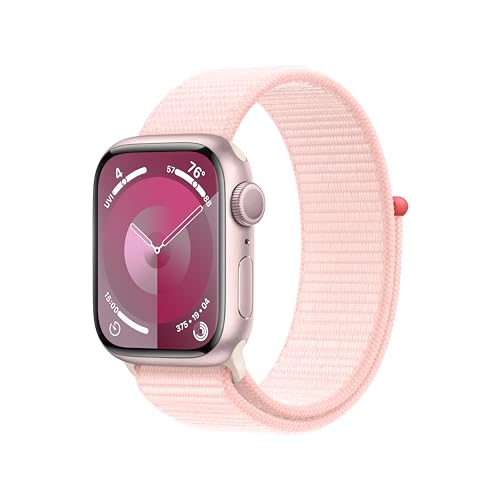 Apple Watch Series 9 GPS 41mm  - Pink Aluminum Case with Light Pink Sport Loop - MR953LW/A