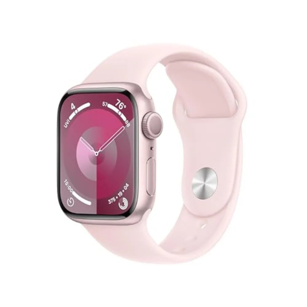Apple Watch Series 9 GPS 41mm Pink Aluminum Case w/ Light Pink Sport Band (S/M) - MR933LW/A