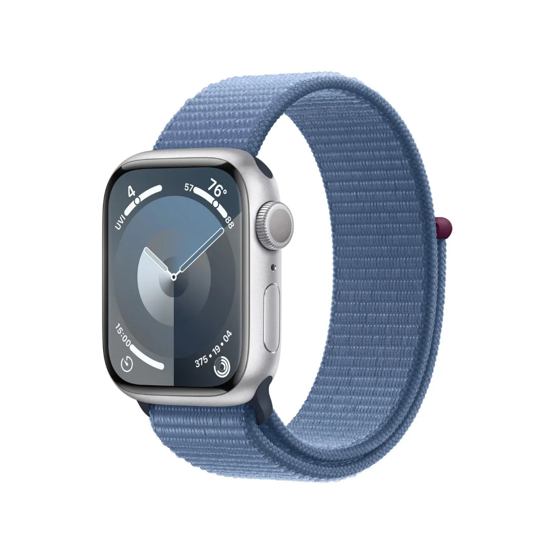 Apple Watch Series 9 (GPS) 41mm Silver Aluminum Case w/ Winter Blue Sport Loop - MR923LW/A