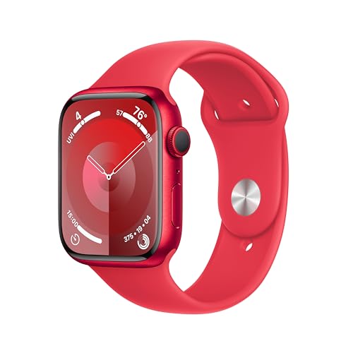 Apple Watch Series 9 (GPS) 45mm Aluminum Case with Red Sport Band - M/L - (PRODUCT)RED