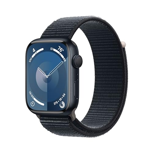 Apple Watch Series 9 (GPS) 45mm Midnight Aluminum Case with Midnight Sport Loop - Adj - MR9C3LW/A