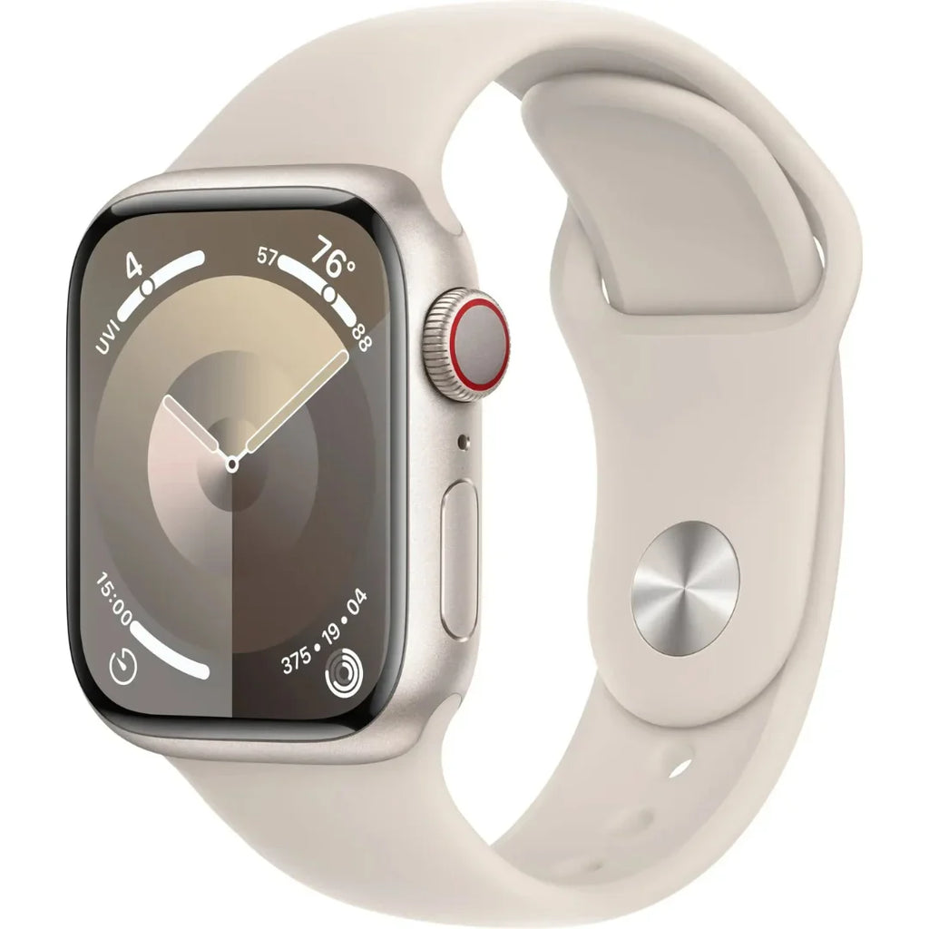 Apple Watch Series 9 (GPS+Cellular) 41mm Aluminum Case w/ Starlight Sport Band (S/M) - MRHN3LW/A