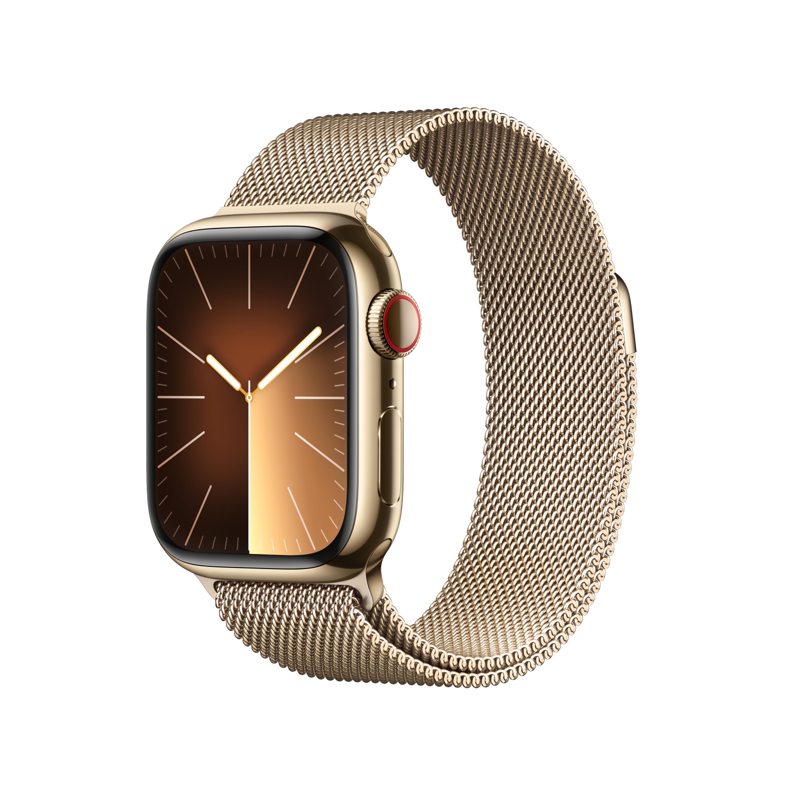 Apple Watch Series 9 (GPS + Cellular) 41mm Gold Stainless Steel Case with Gold Milanese Loop - MRJ73LL/A