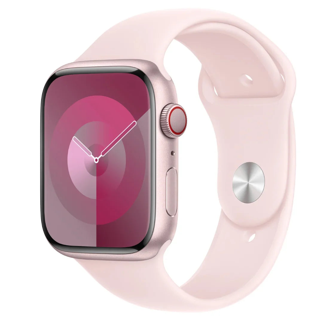 Apple Watch Series 9 (GPS + Cellular) 45mm Aluminum Case with Light Pink Sport Band - M/L - Pink - MRML3LL/A