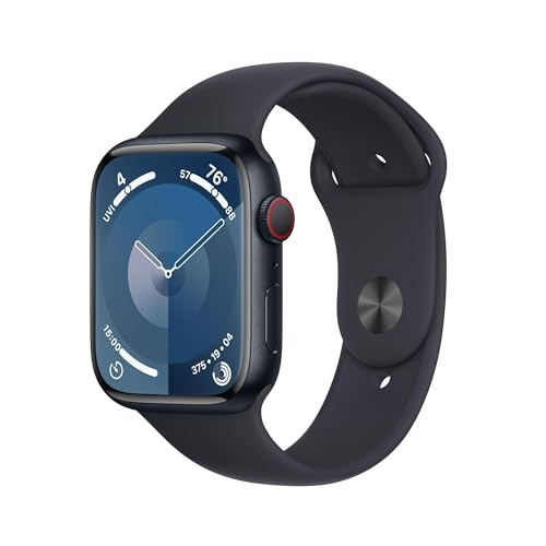 Apple Watch Series 9 GPS + Cellular 45mm Midnight Aluminum Case with Midnight Sport Band - M/L - MRMD3LW/A