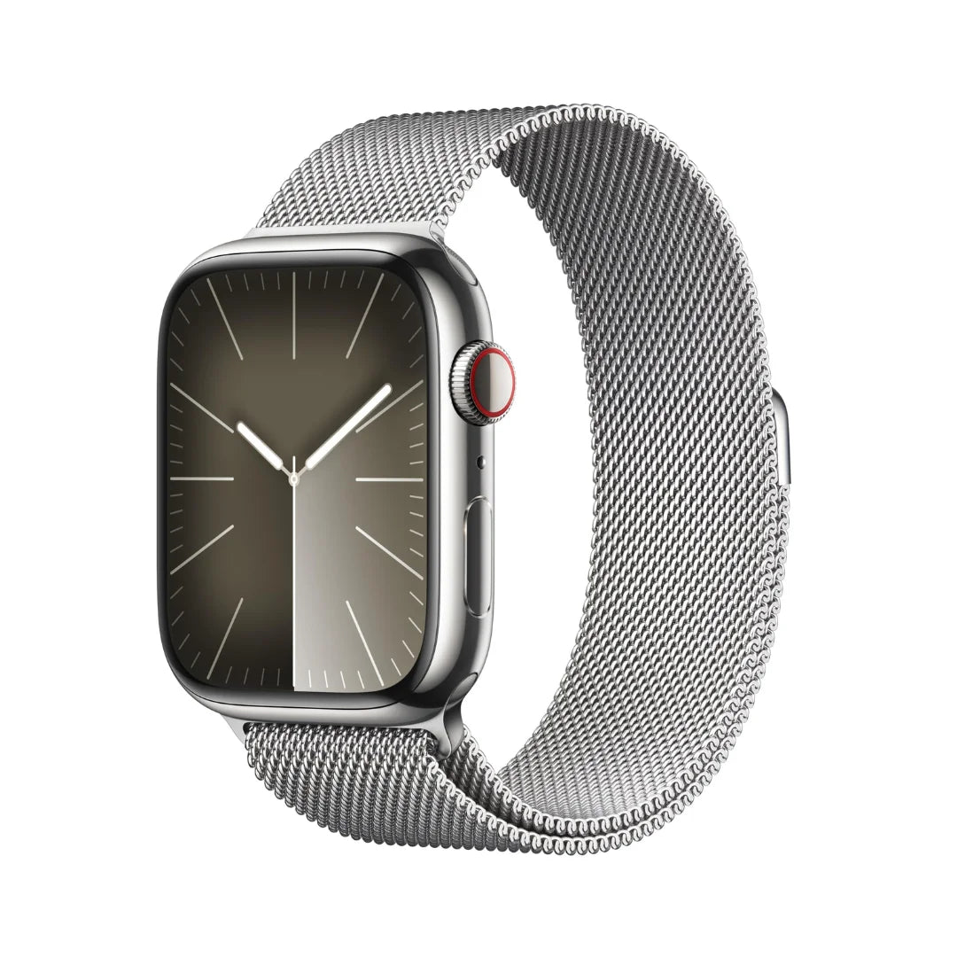 Apple Watch Series 9 (GPS + Cellular) 45mm Silver Stainless Steel Case with Silver Milanese Loop