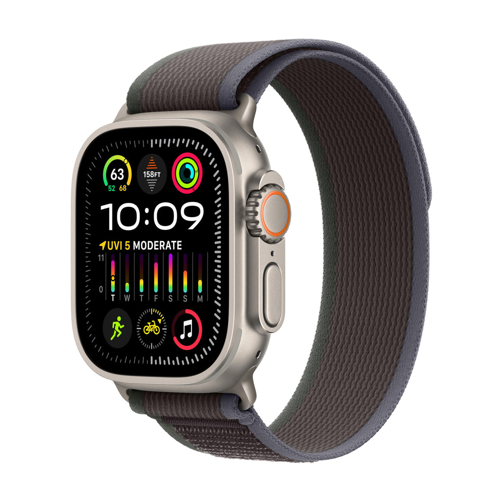 Apple Watch Ultra 2 (GPS + Cellular 49mm) Titanium Case with Blue/Black Trail Loop - M/L - MRF63LW/A (No Blood Oxygen)