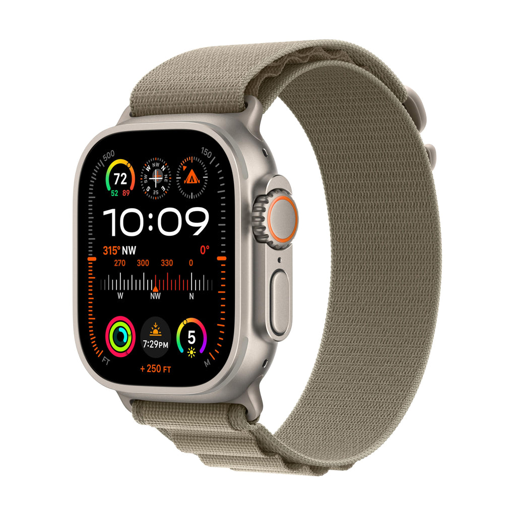 Apple Watch Ultra 2 (GPS + Cellular) 49mm Titanium Case with Olive Alpine Loop with Blood Oxygen - M