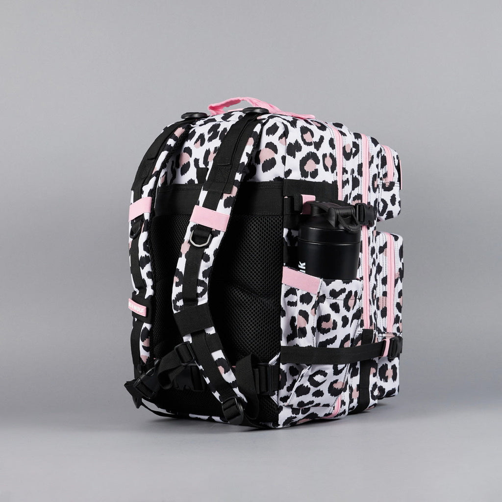 45L Backpack Leopard Pink Zip