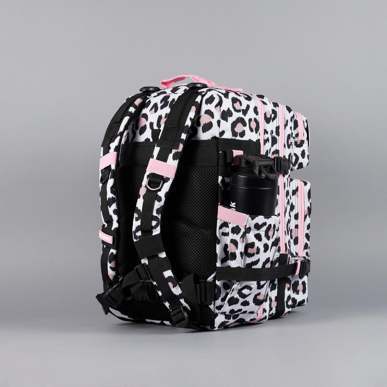 45L Backpack Leopard Pink Zip