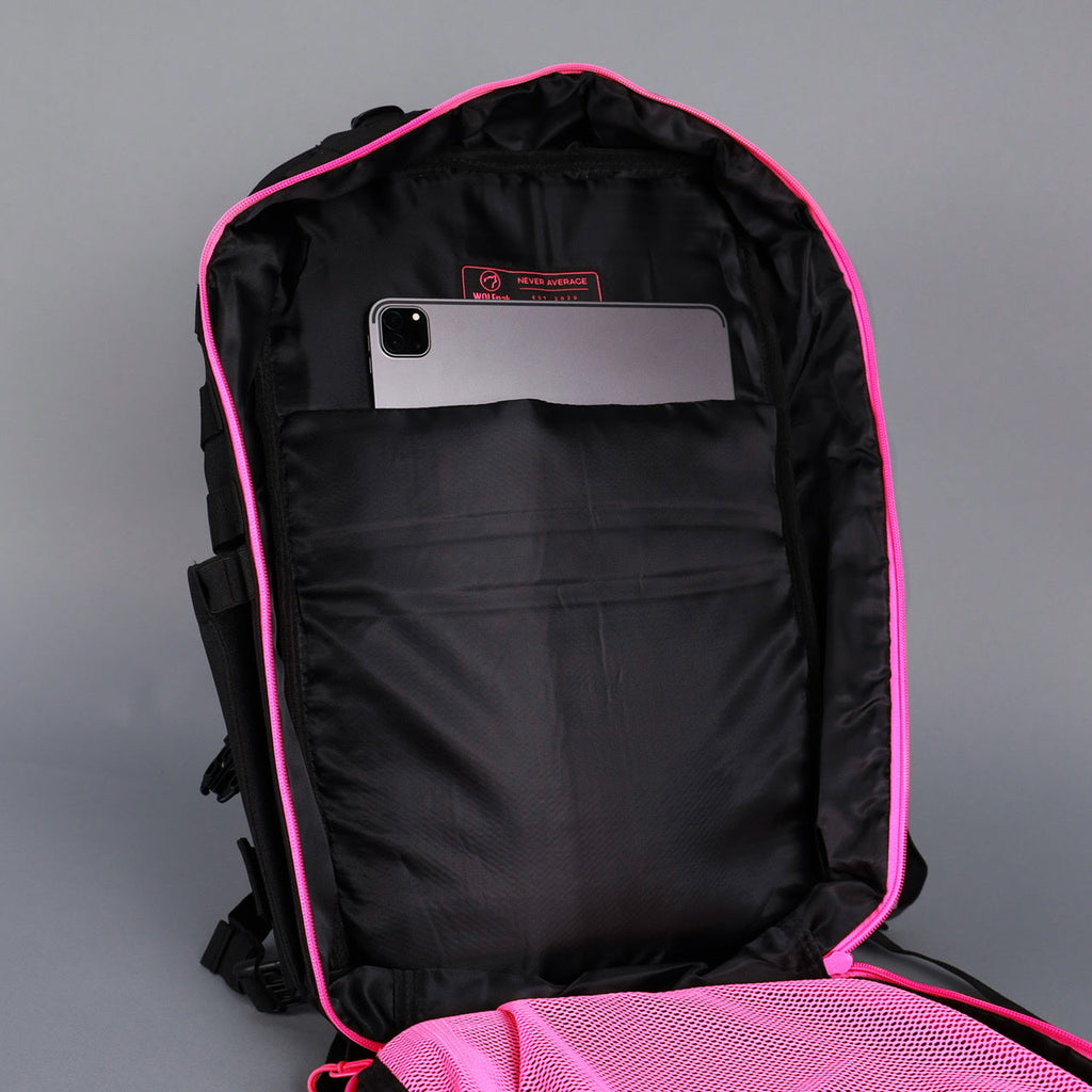 45L Backpack Black Neon Pink