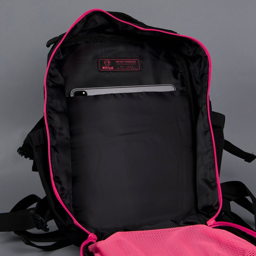 25L Backpack Black Neon Pink