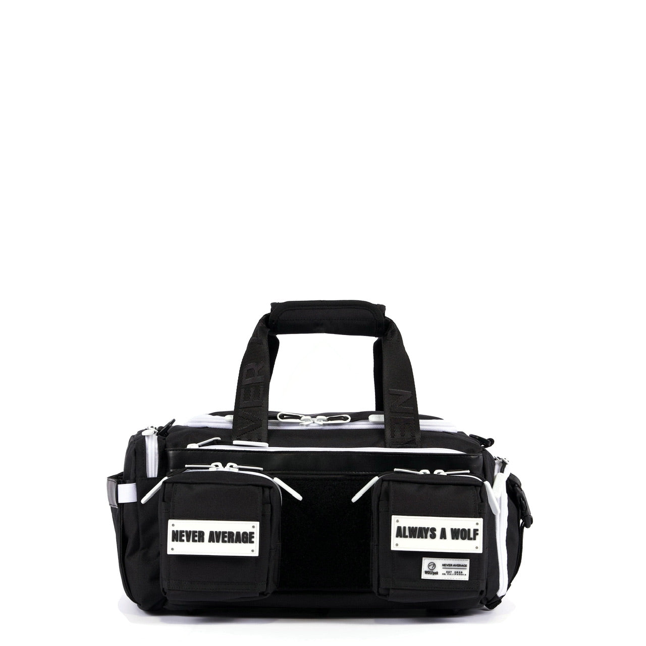 20L Mini Duffle Bag Black with White Accents