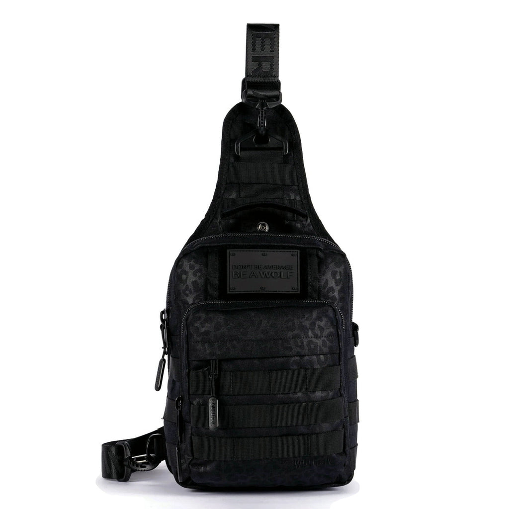 9L Tactical Sling Bag Black Leopard