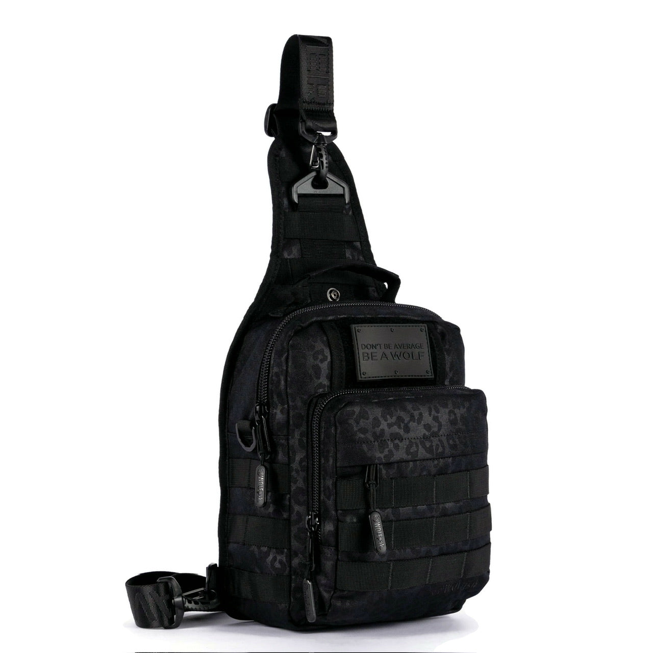 9L Tactical Sling Bag Black Leopard