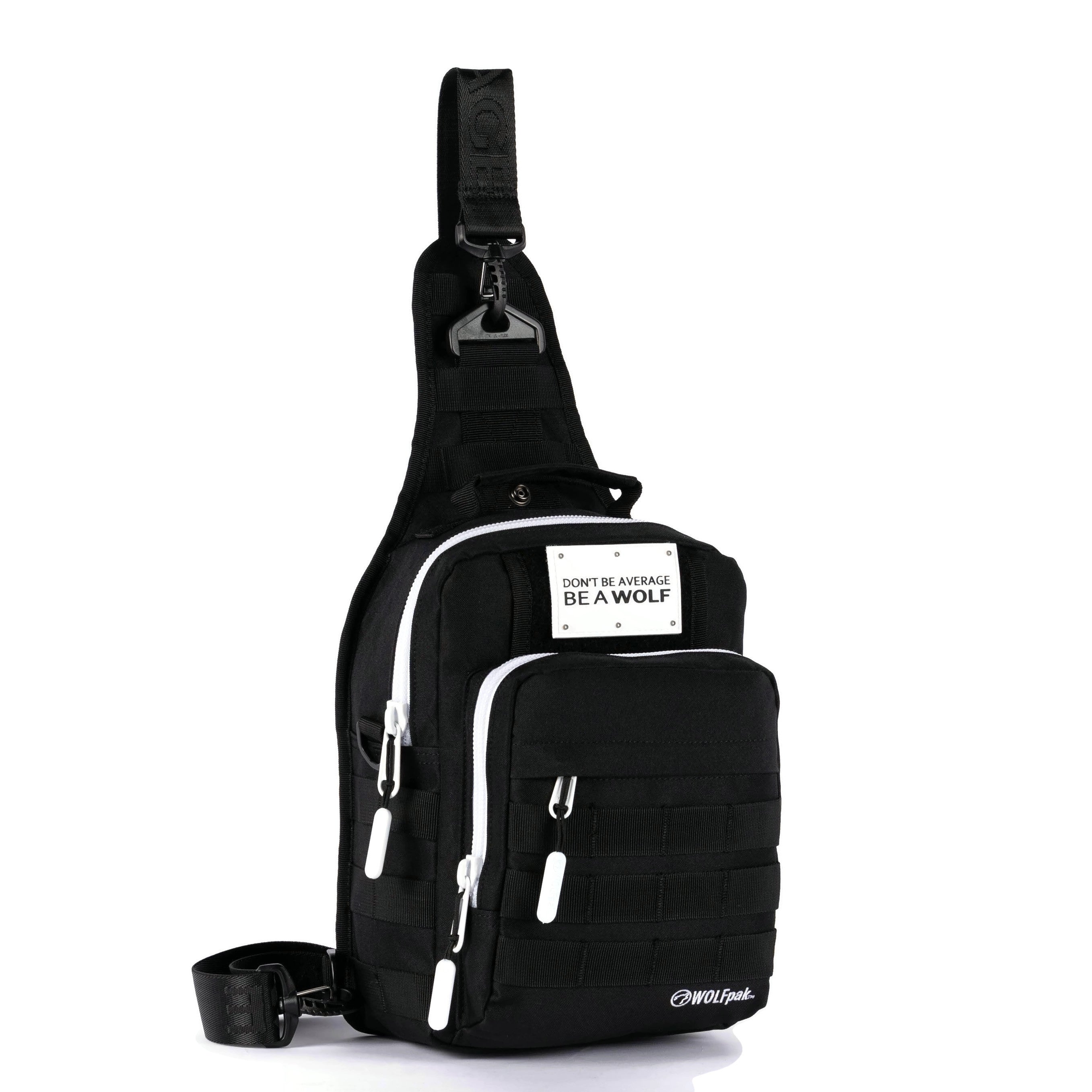 9L Tactical Sling Bag Alpha Black with White Accents