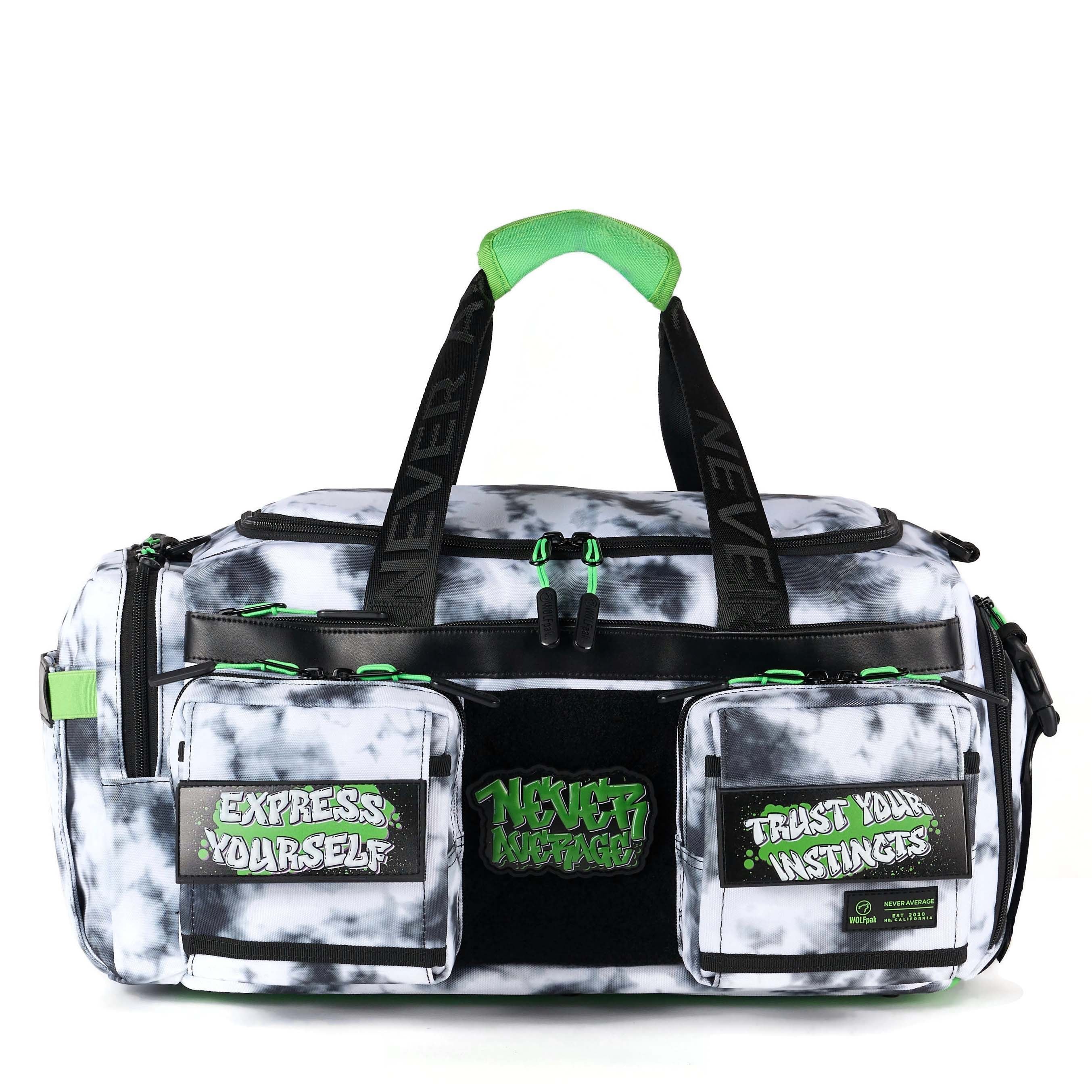 30L Perfect Duffle Bag Graffiti Green