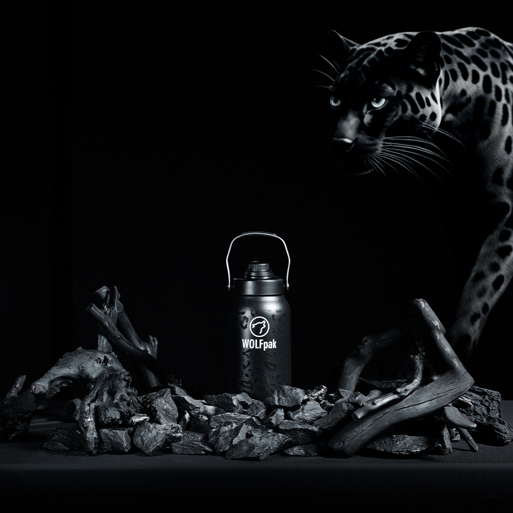 64oz Flask Black Leopard