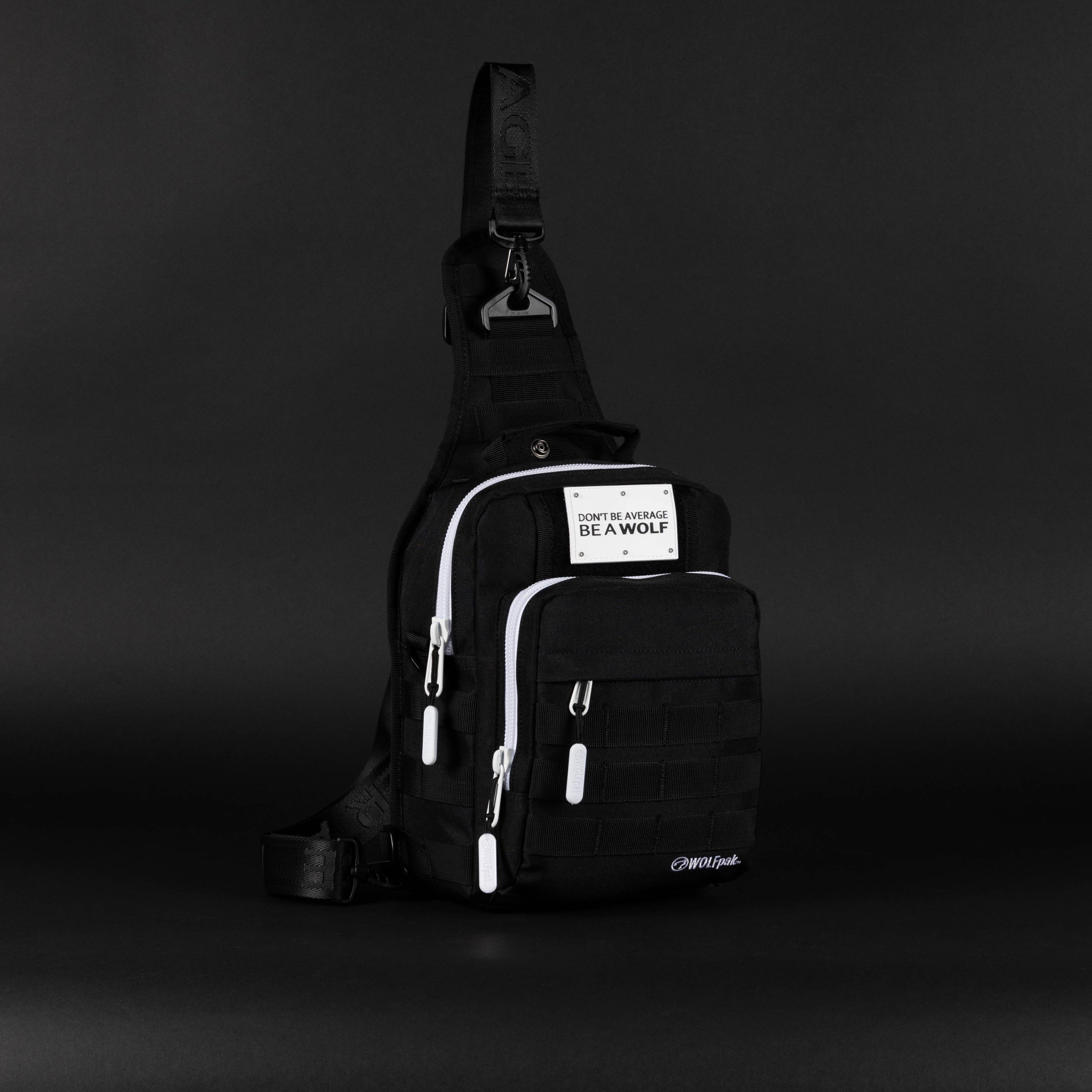 9L Tactical Sling Bag Alpha Black with White Accents