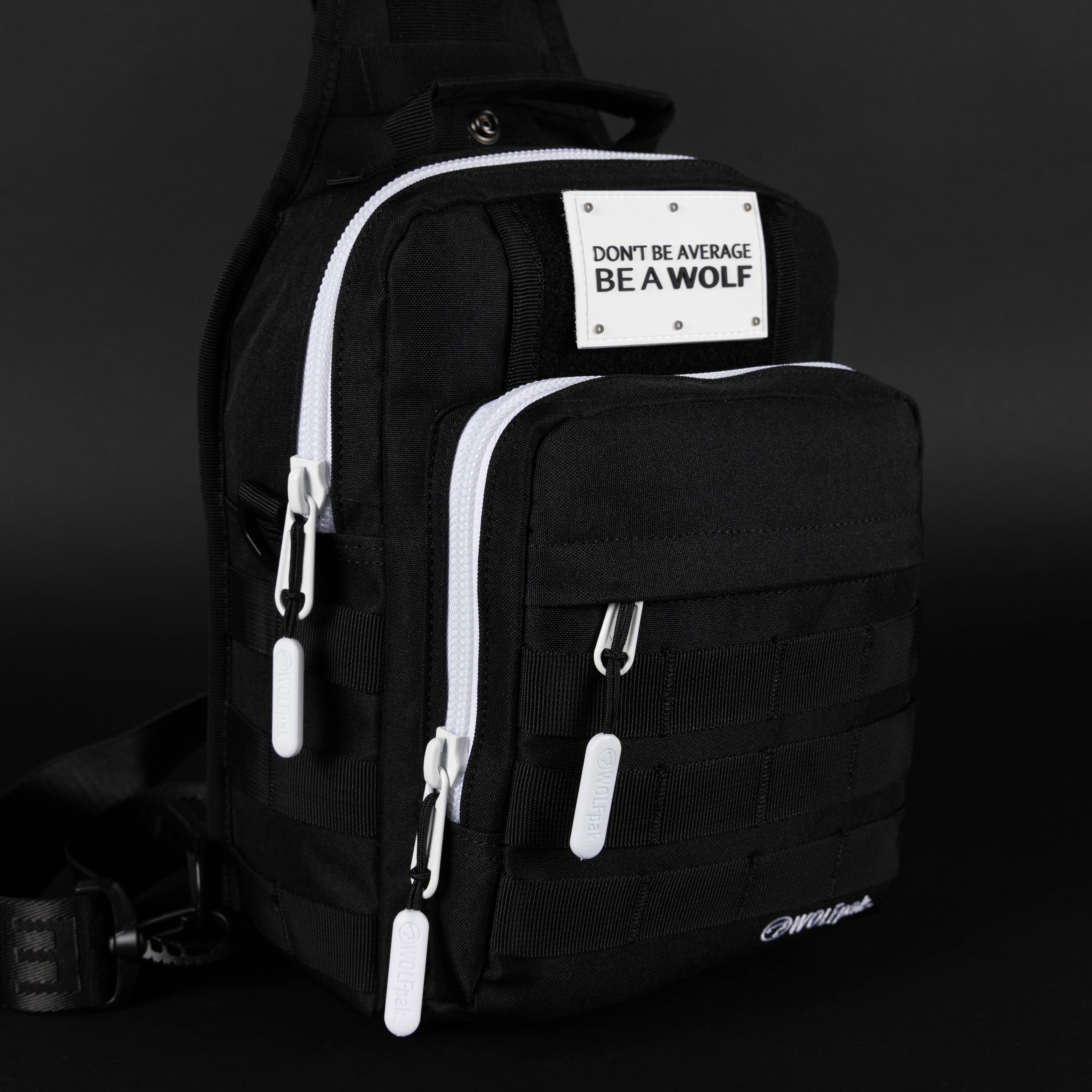 9L Tactical Sling Bag Alpha Black with White Accents