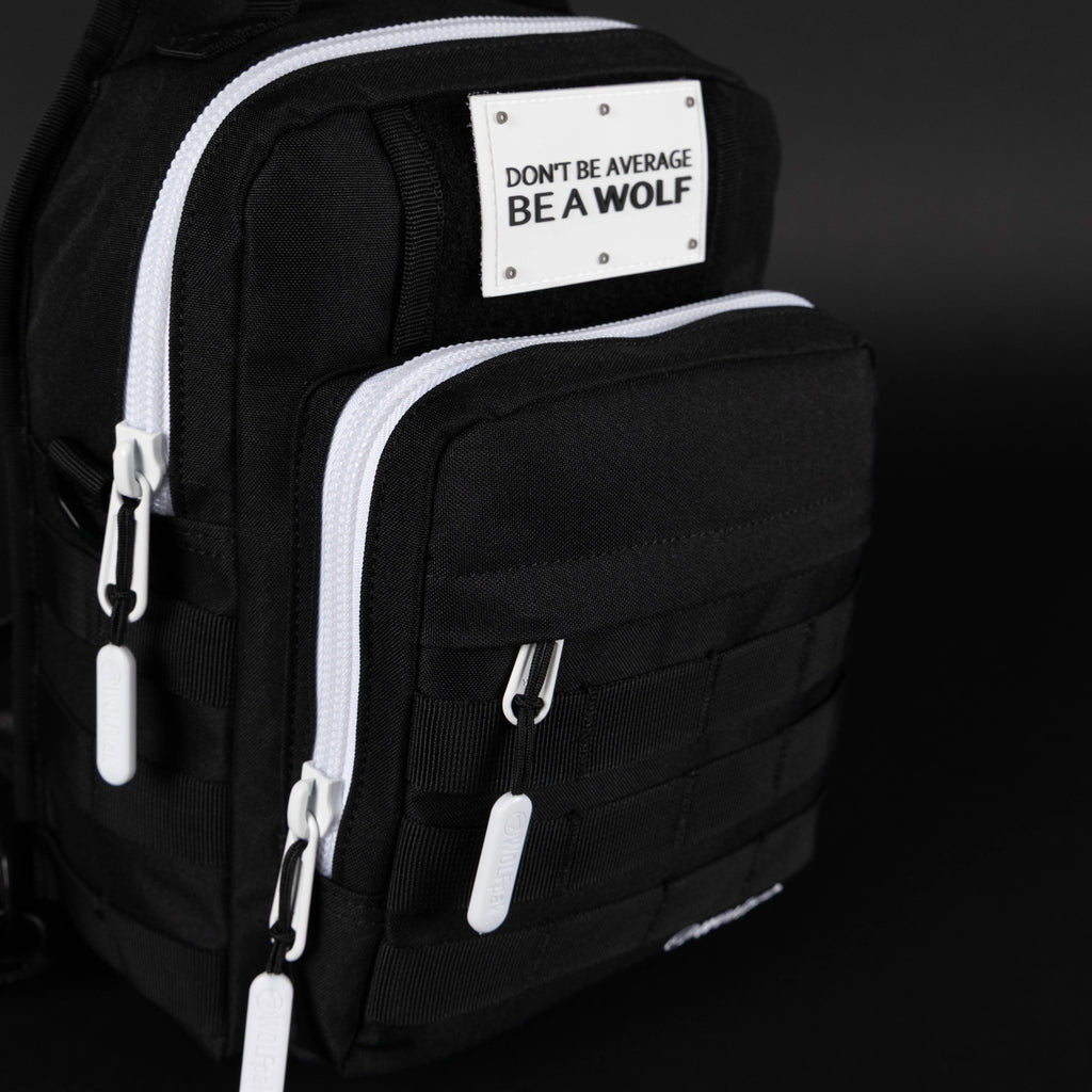 9L Tactical Sling Bag Alpha Black with White Accents