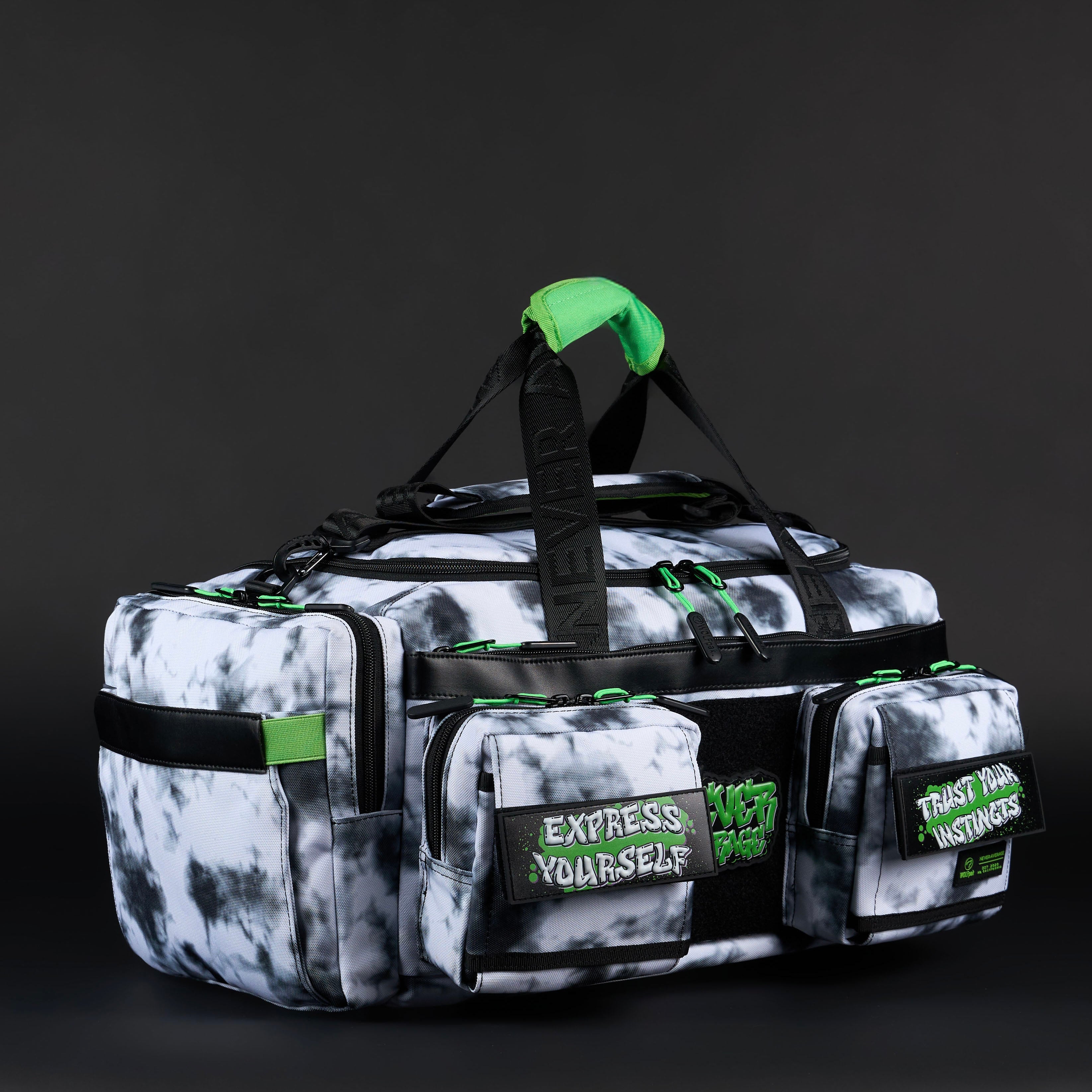 30L Perfect Duffle Bag Graffiti Green