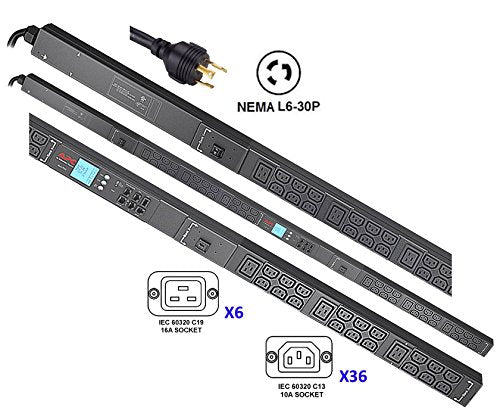 APC AP8841 Metered Rack PDU - 30A, 200/208V, (36) C13, (6) C19