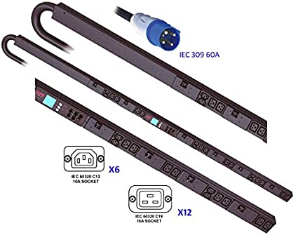 APC AP8866 Metered Rack PDU - 48A, 3PH, 200-240V, (6) C13, (12) C19