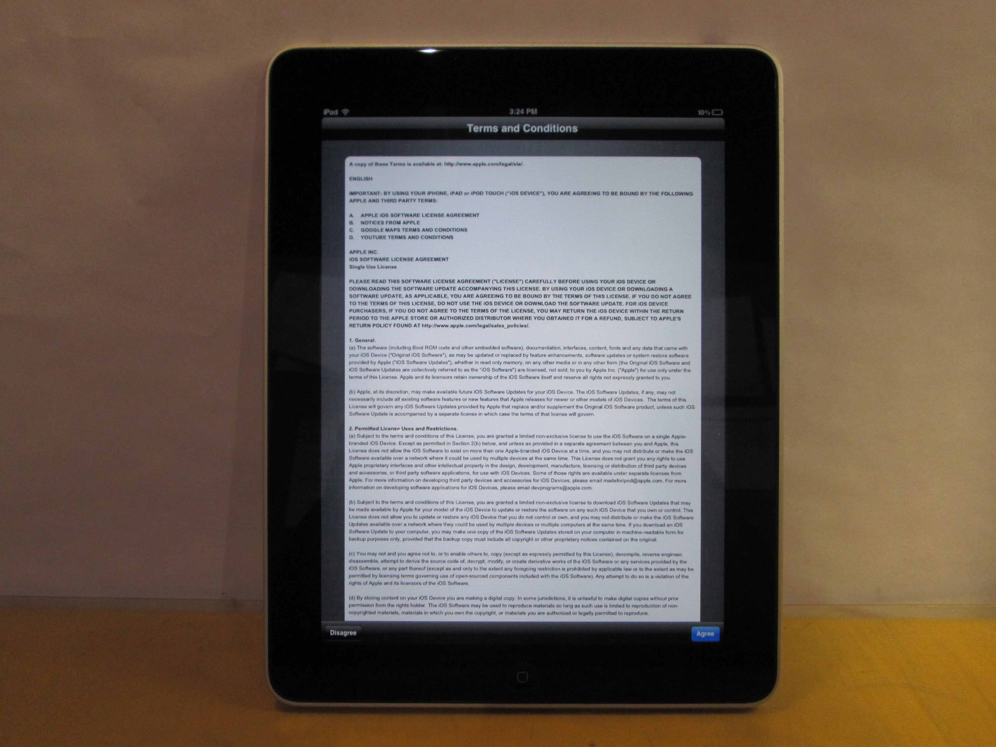 Apple iPad 1st Gen. A1216 16GB, Wi-Fi, 9.7in - [Black] Used Tablet