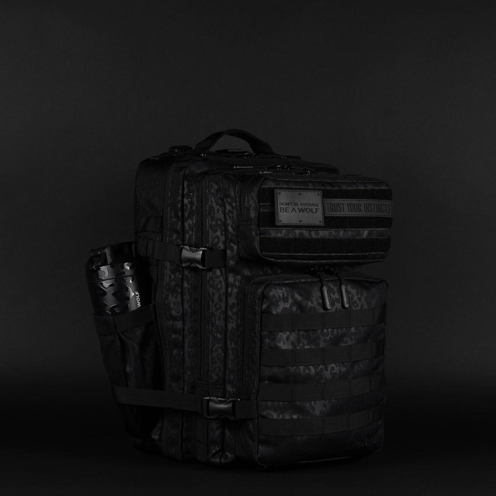 45L Backpack Black Leopard