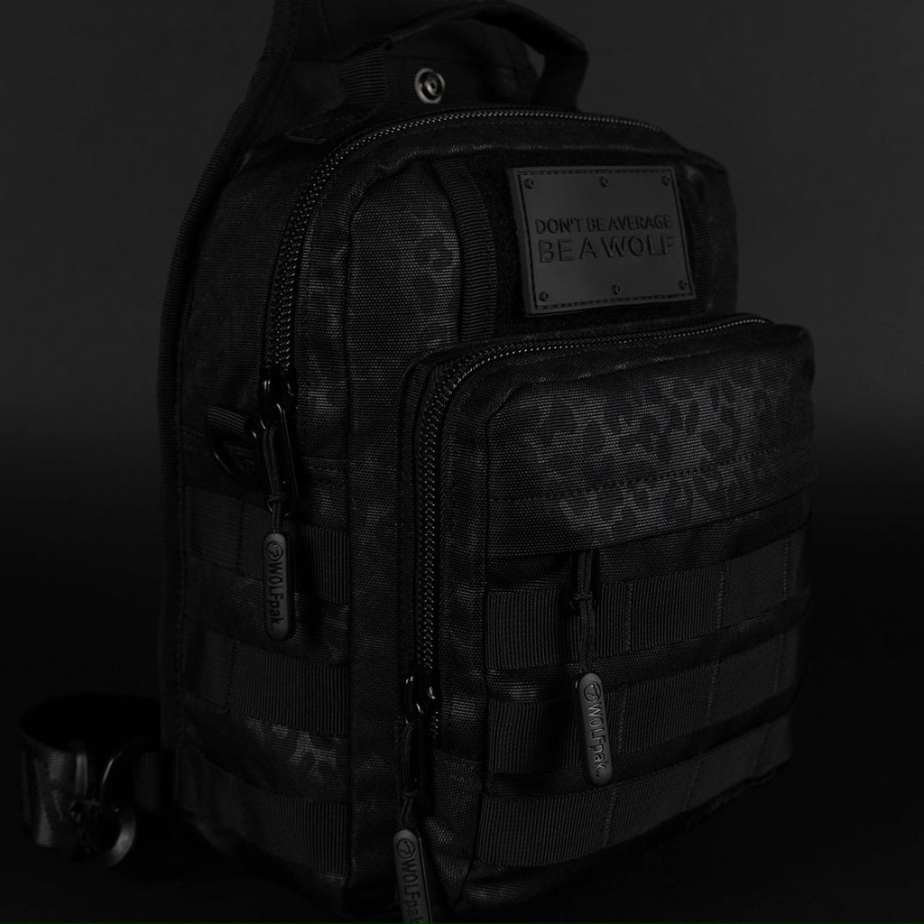 9L Tactical Sling Bag Black Leopard