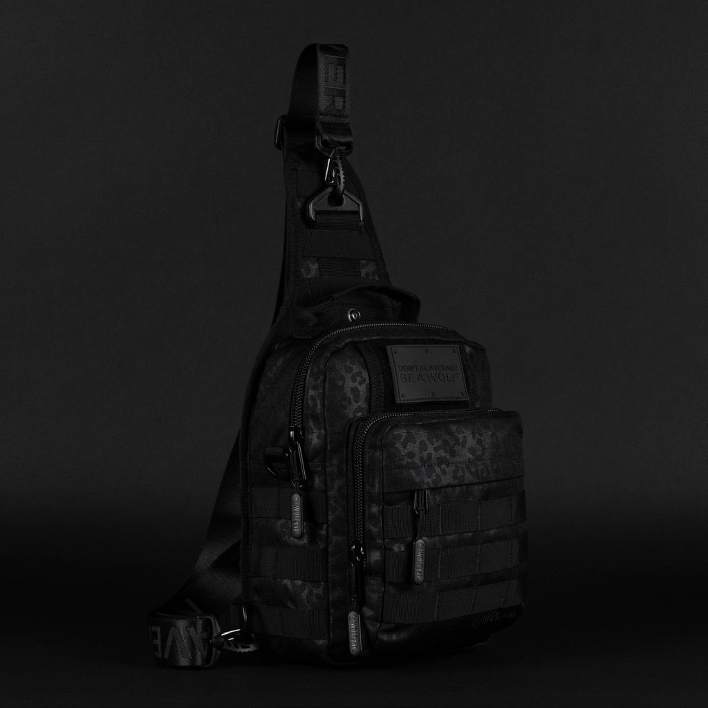 9L Tactical Sling Bag Black Leopard