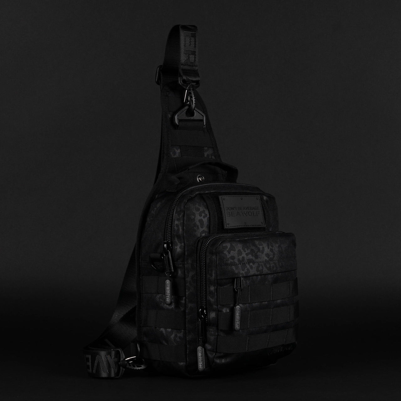 9L Tactical Sling Bag Black Leopard