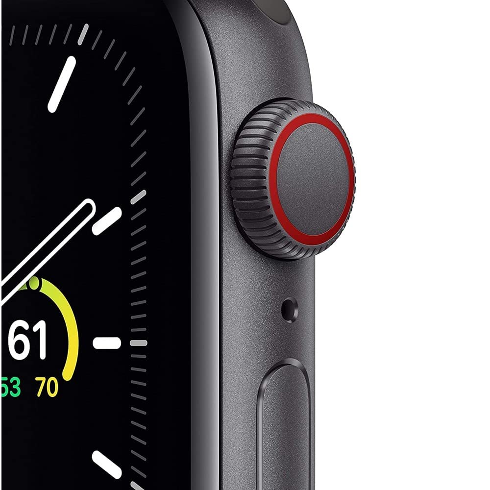 Apple Watch SE GPS + Cellular - 40mm Space Gray Aluminum Case with Black Sport Band - MYED2LL/A