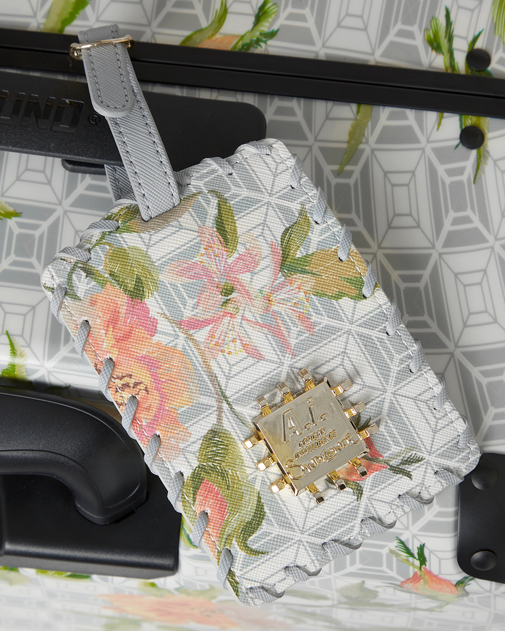 A.I. AFRICAN INTELLIGENCE ELEGANT ENERGY SHARKITECTURE FULL SIZE LUGGAGE - SANDFLOWER COLLAB